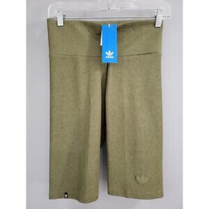 NEW‎ Womens Size Small Adidas Legging Bike Shorts Utility Olive Green HF2105 Gym